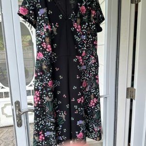 Adrianna Papell Black Floral Dress - Size 16W - New w/Tags